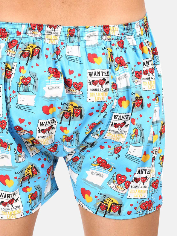 Styx Set di tre pantaloncini da uomo a fantasia in azzurro, grigio e rosso STYX