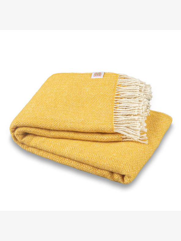 Balkanova Coperta di lana Elma I - giallo senape
