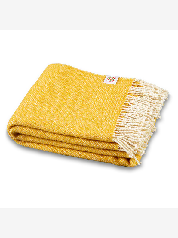 Balkanova Coperta di lana Elma I - giallo senape