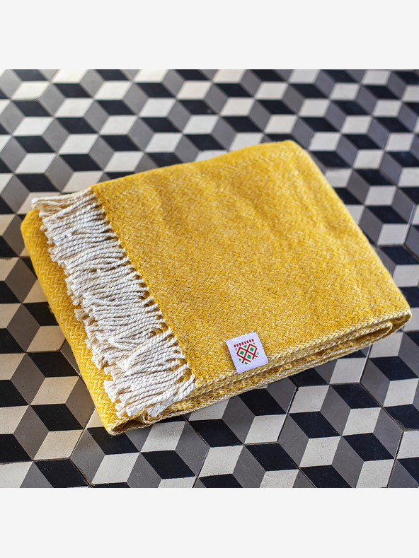 Balkanova Coperta di lana Elma I - giallo senape