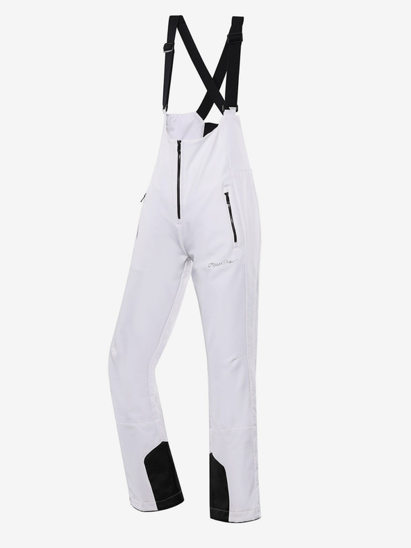 ALPINE PRO Pantaloni softshell da sci da donna con membrana ALPINE PRO GERANA bianco