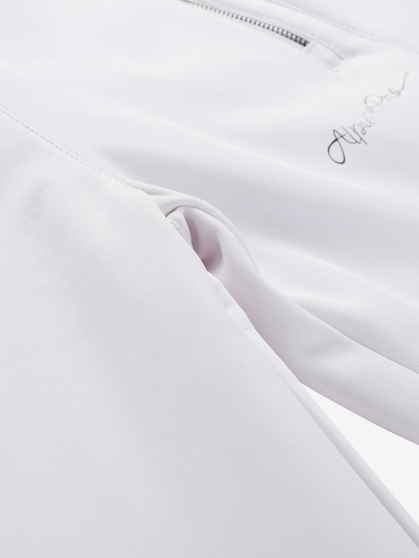 ALPINE PRO Pantaloni softshell da sci da donna con membrana ALPINE PRO GERANA bianco