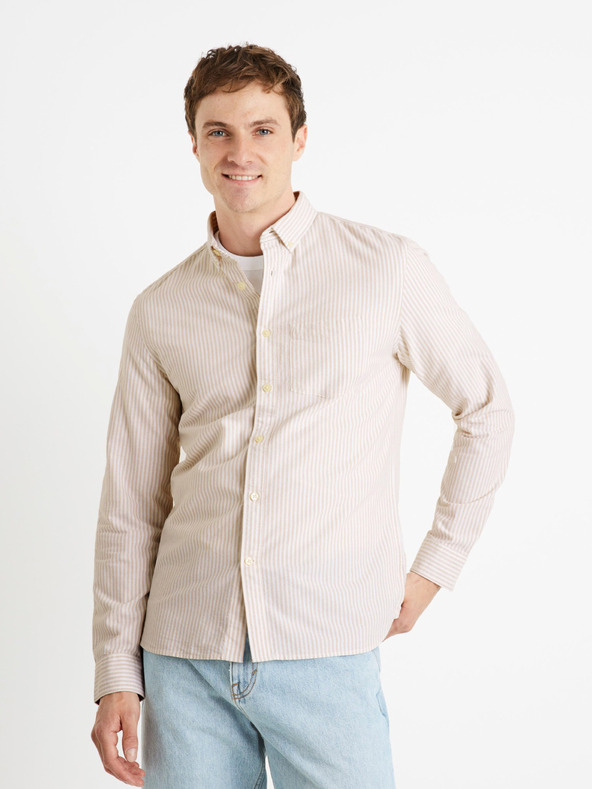 Celio Camicia oxford beige regular Celio Caoxfordy