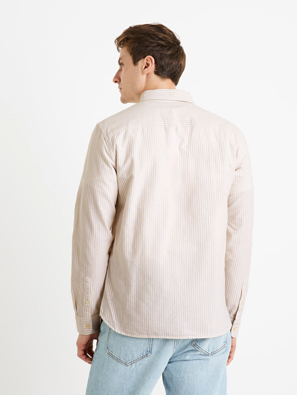 Celio Camicia oxford beige regular Celio Caoxfordy