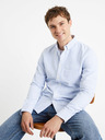 Celio Camicia celeste a righe regular fit da uomo Celio Caoxfordy