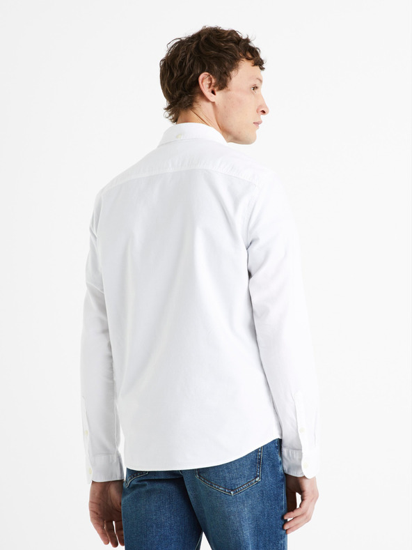 Celio Camicia regular Celio Daxford da uomo bianca in cotone