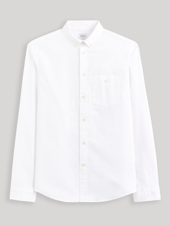 Celio Camicia regular Celio Daxford da uomo bianca in cotone