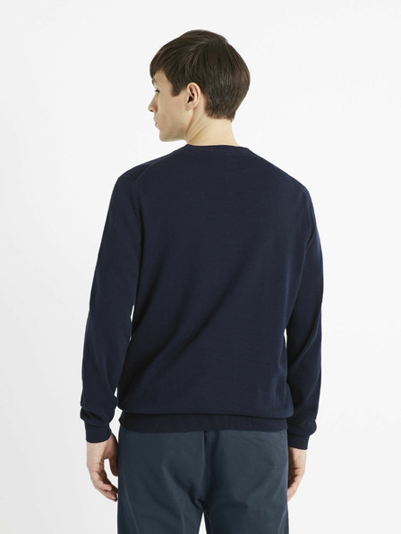 Celio Maglione basic da uomo blu scuro Celio Decotonv