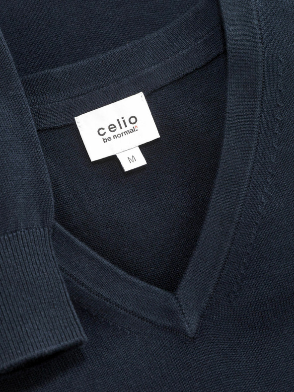 Celio Maglione basic da uomo blu scuro Celio Decotonv