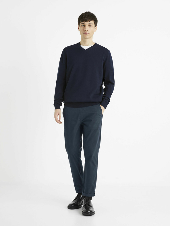 Celio Maglione basic da uomo blu scuro Celio Decotonv