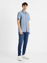 Celio Camicia blu da uomo in lino Celio Damralin