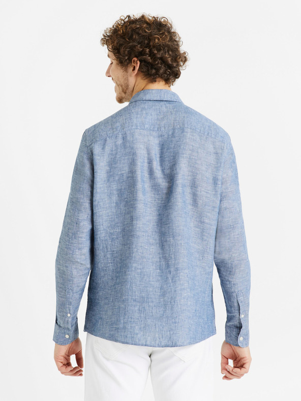 Celio Camicia di lino blu da uomo Celio Daflix