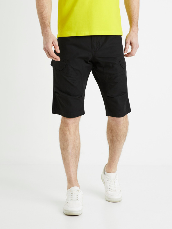 Celio Pantaloncini di tela neri da uomo Celio Bocourtbm1