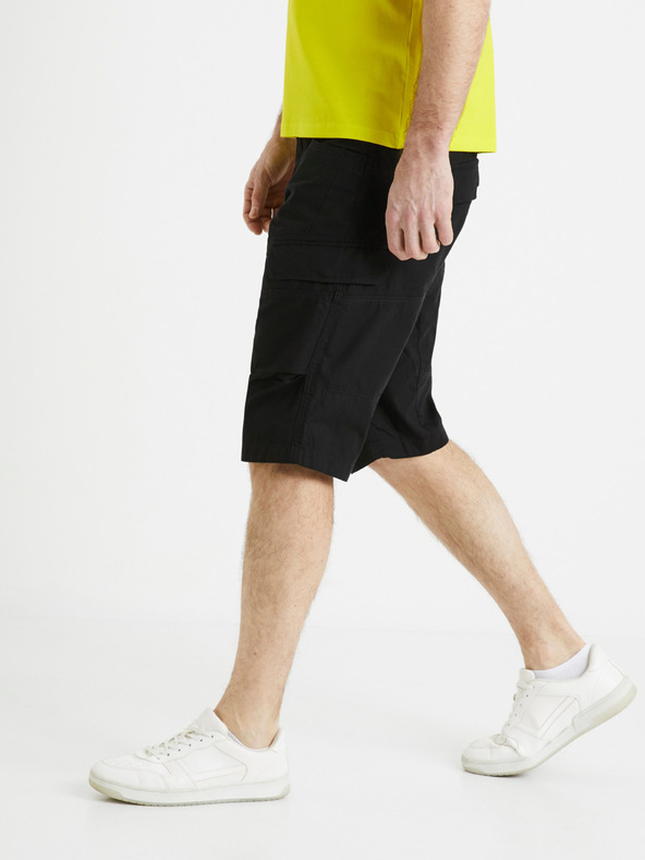 Celio Pantaloncini di tela neri da uomo Celio Bocourtbm1