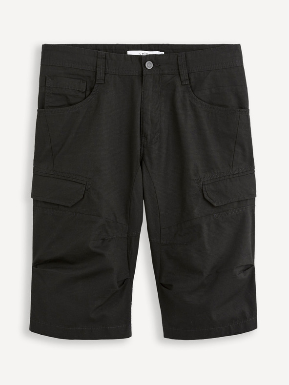 Celio Pantaloncini di tela neri da uomo Celio Bocourtbm1