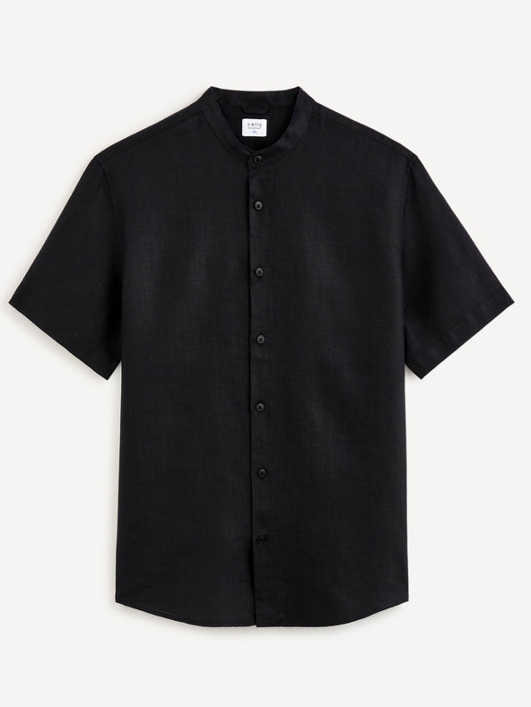 Celio Camicia di lino nera da uomo Celio Damopoc