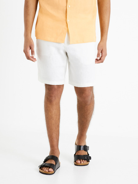 Celio Pantaloncini da uomo bianchi in lino Celio Dolinusbm