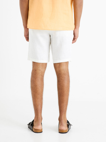 Celio Pantaloncini da uomo bianchi in lino Celio Dolinusbm