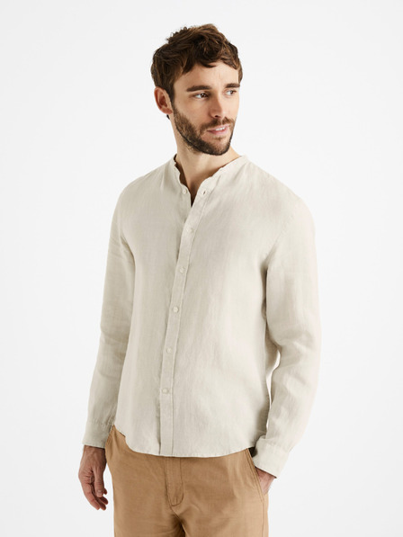 Celio Camicia di lino beige da uomo Celio Damaolin