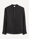 Celio Camicia di lino da uomo nera Celio Damaolin