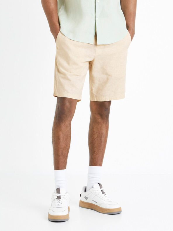 Celio Pantaloncini di lino beige da uomo Celio Dolincobm