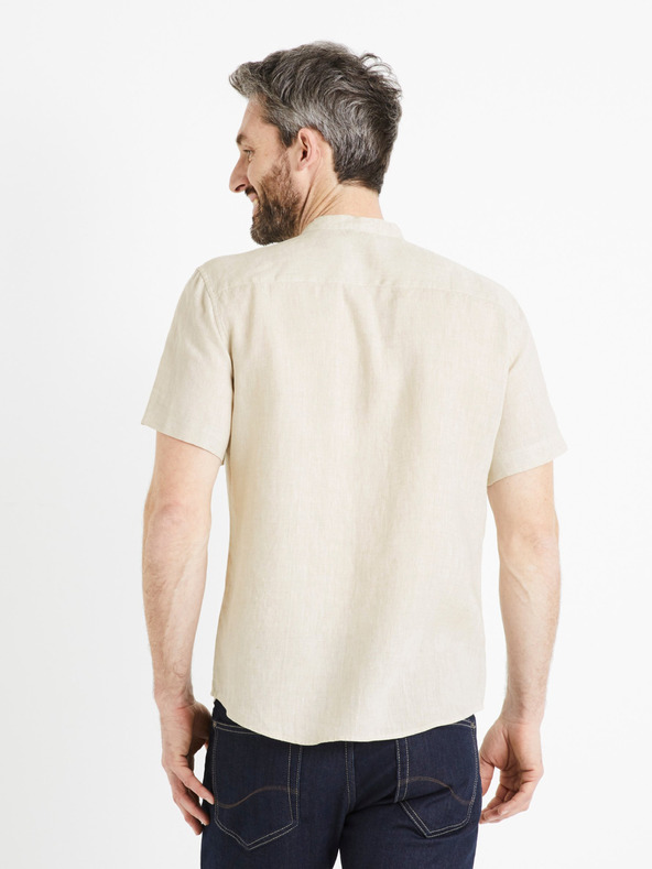 Celio Camicia di lino beige da uomo Celio Damopoc