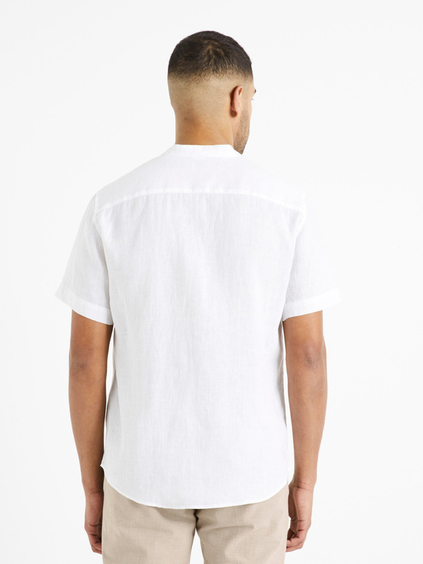 Celio Camicia di lino bianca da uomo Celio Damopoc