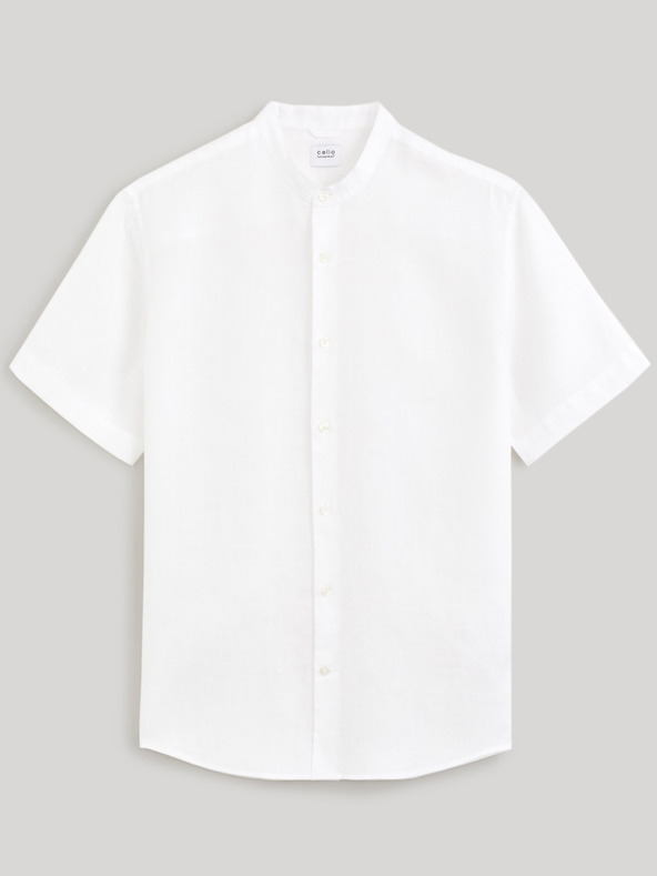Celio Camicia di lino bianca da uomo Celio Damopoc