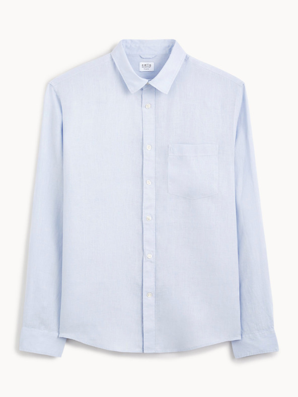 Celio Camicia Celio Daflix da uomo in lino blu chiaro