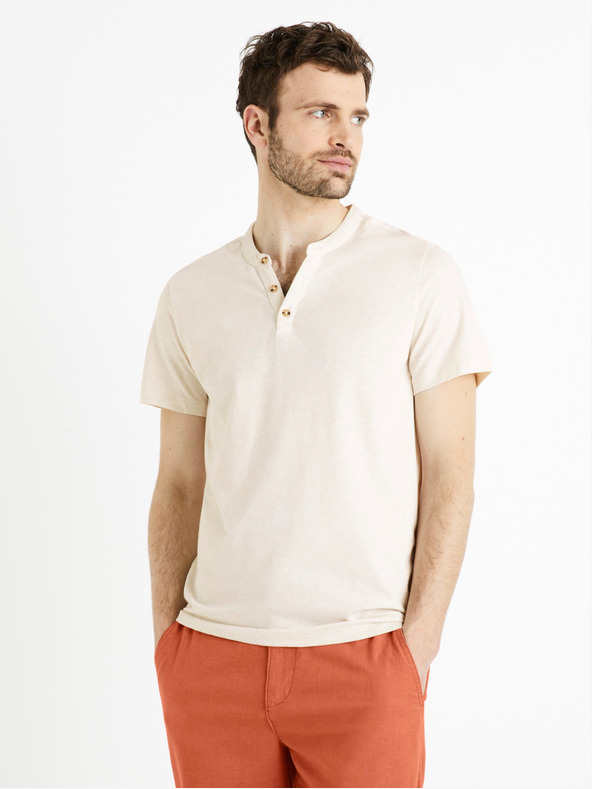 Celio Camicia basic da uomo color crema Celio Cegeti