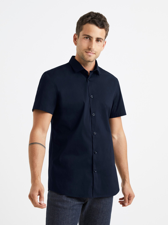 Celio Camicia da uomo blu scuro Celio Daslim
