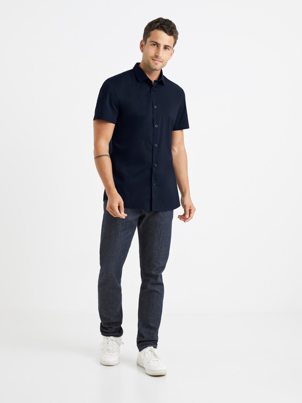 Celio Camicia da uomo blu scuro Celio Daslim