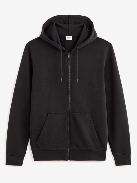 Celio Felpa nera con cappuccio basic da uomo Celio Fethree