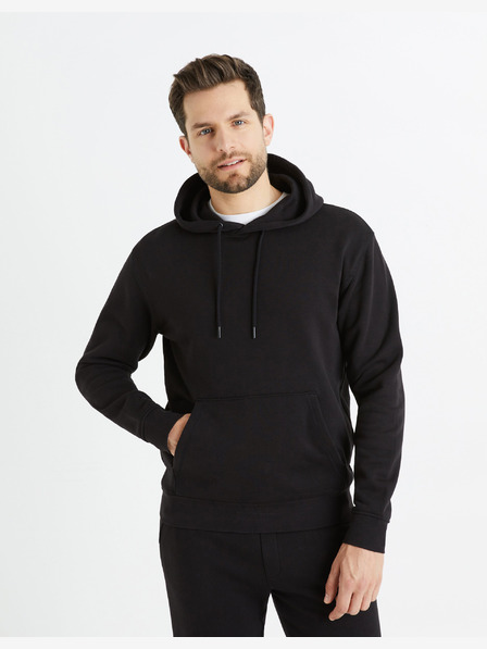 Celio Felpa nera con cappuccio da uomo Celio Fesix