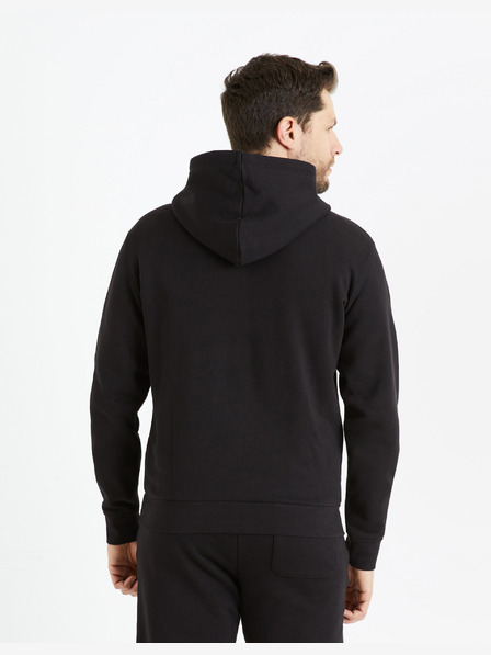 Celio Felpa nera con cappuccio da uomo Celio Fesix