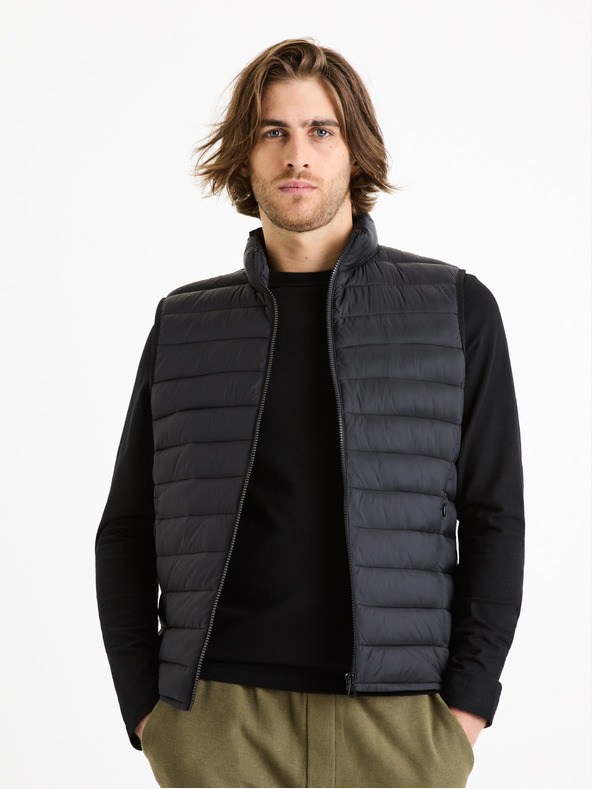 Celio Gilet trapuntato nero da uomo Celio Fulock