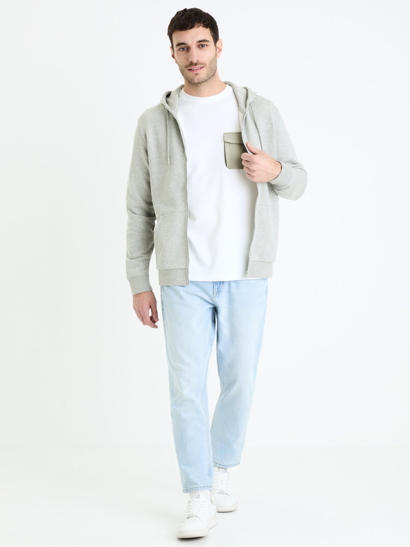 Celio Felpa basic da uomo grigio chiaro Celio Fethree