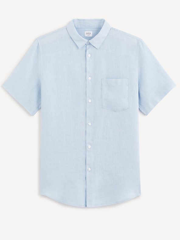 Celio Camicia da uomo in lino Celio Damarlin blu chiaro