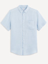 Celio Camicia da uomo in lino Celio Damarlin blu chiaro