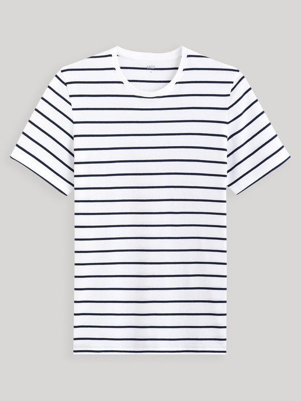 Celio Maglietta bianca a righe Celio Gebaser da uomo