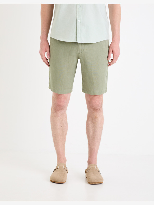 Celio Pantaloncini da uomo verdi in lino Celio Dolinusbm