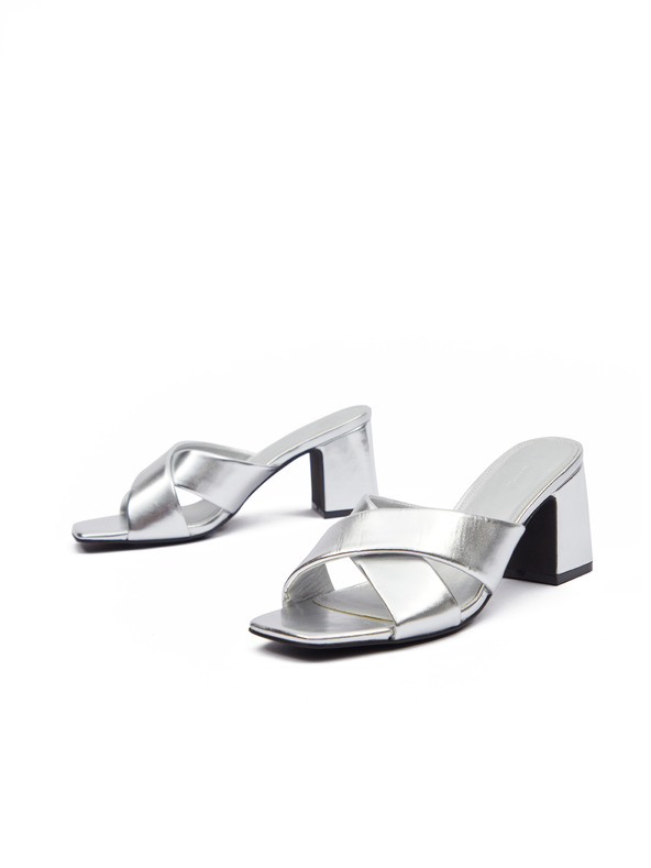 Orsay Pantofole d'argento con tacco da donna ORSAY