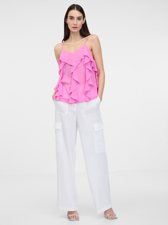 Orsay Pantaloni larghi da donna bianchi ORSAY