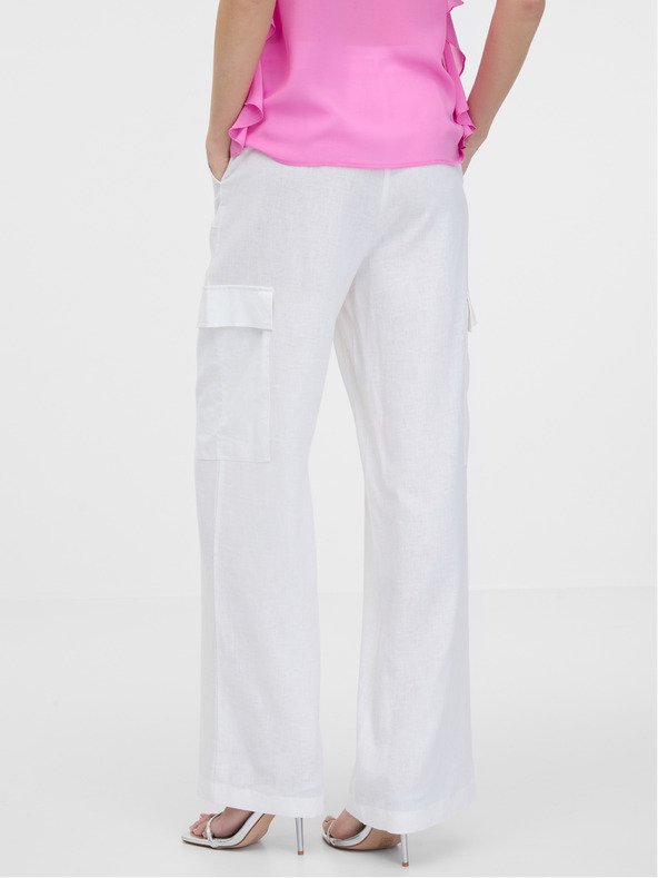 Orsay Pantaloni larghi da donna bianchi ORSAY