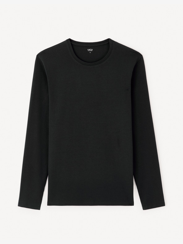 Celio Camicia da uomo nera a maniche lunghe Celio Gehair