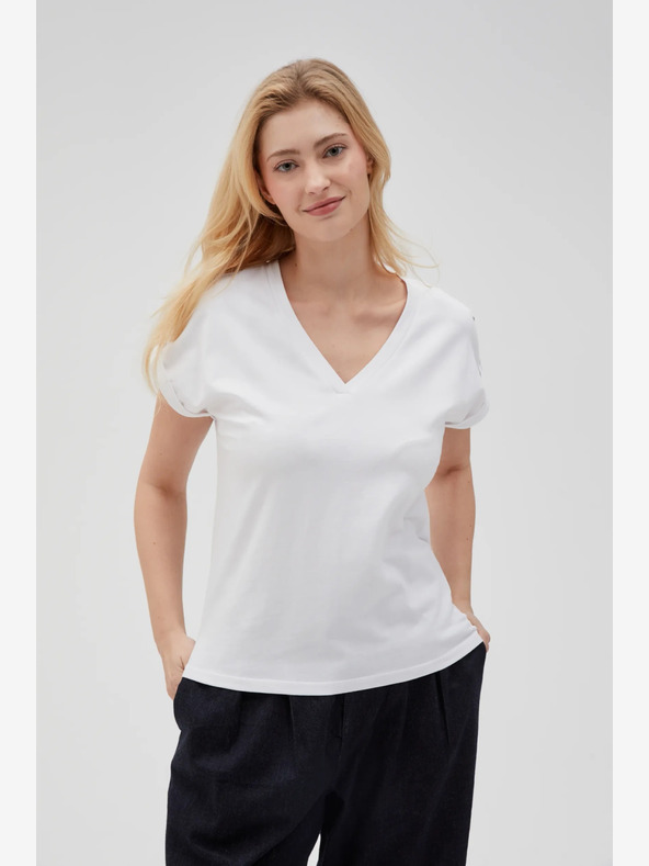 Moodo T-shirt bianca da donna Moodo