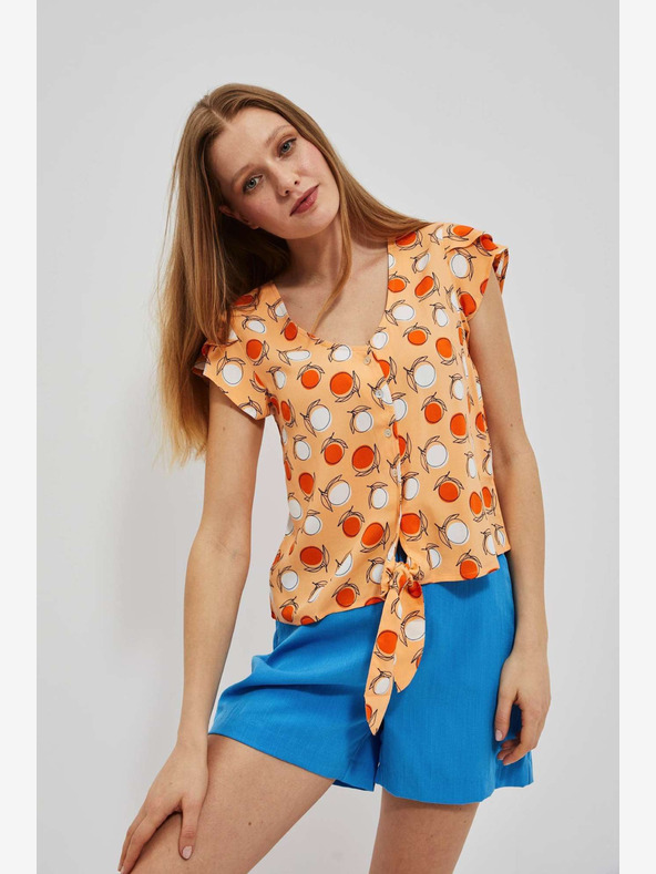 Moodo Maglietta arancione a fantasia Moodo