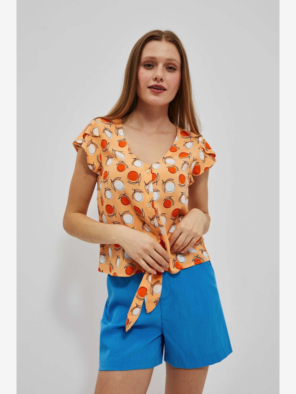Moodo Maglietta arancione a fantasia Moodo