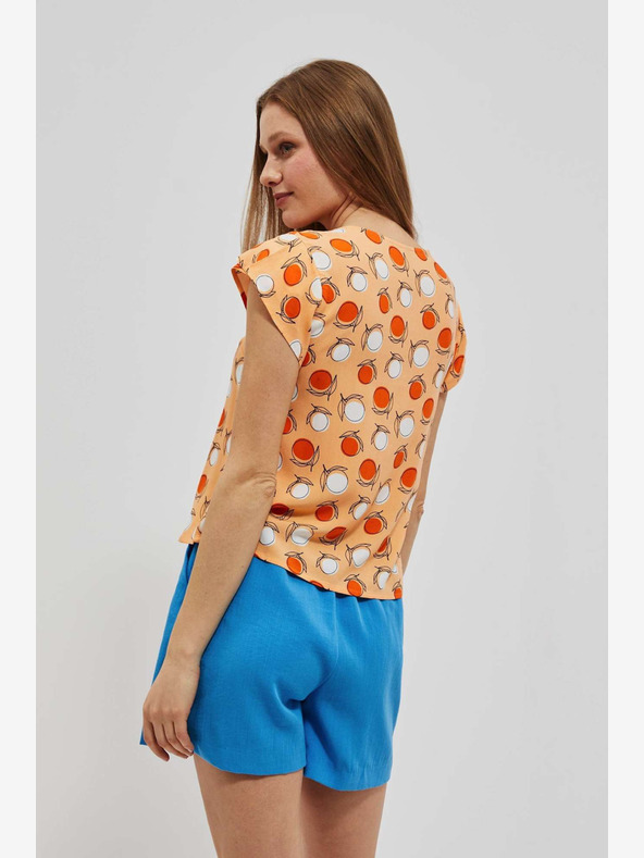 Moodo Maglietta arancione a fantasia Moodo