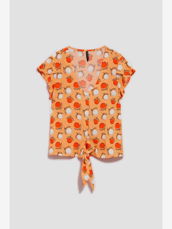 Moodo Maglietta arancione a fantasia Moodo